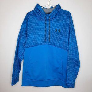 Under Armor Blue Loose Fit Pull Over Hoodie With Draw Strings And Pocket Medium